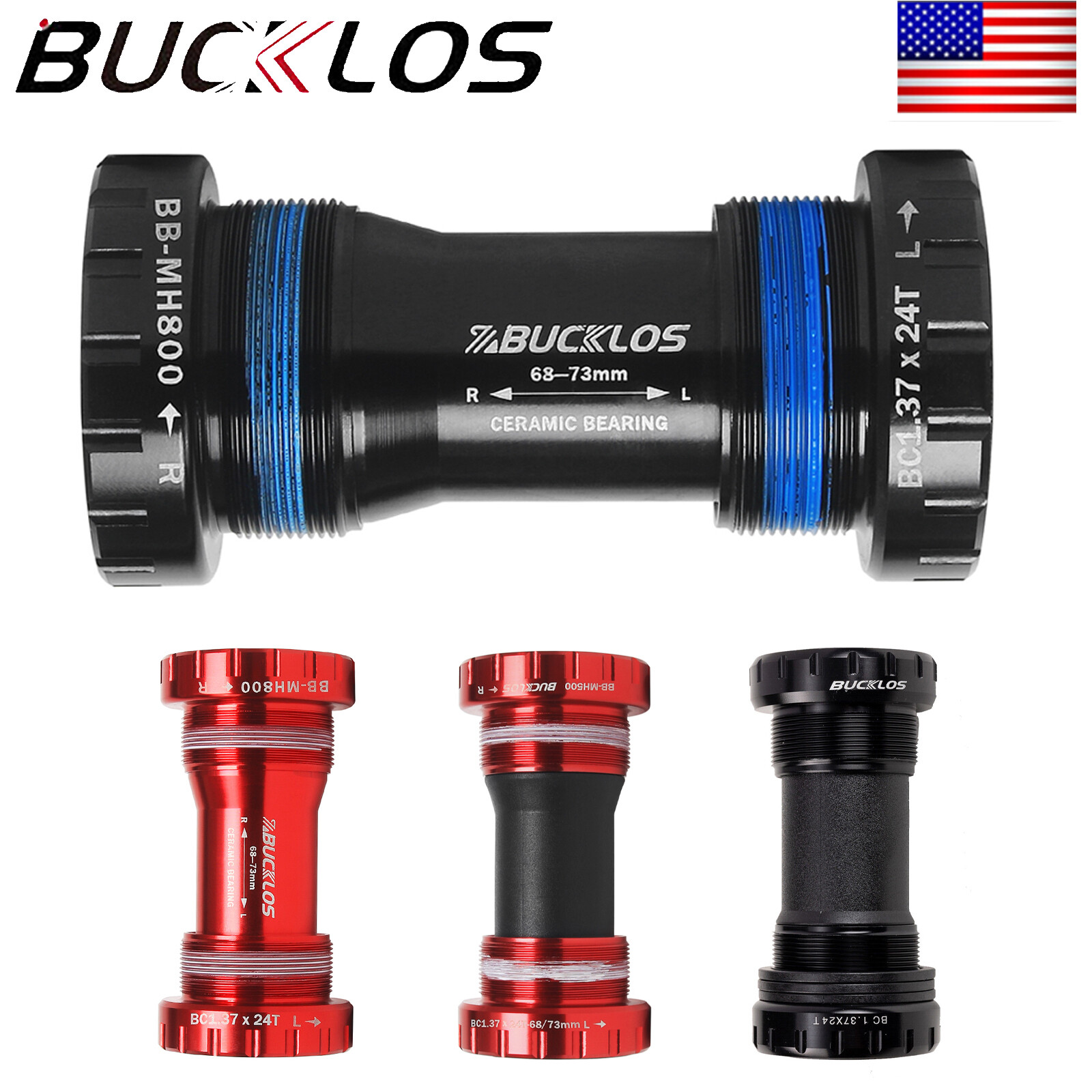 Mountain Bike Bottom Bracket BSA68/73MM Threaded Ceramic Bearing Hollowtech II