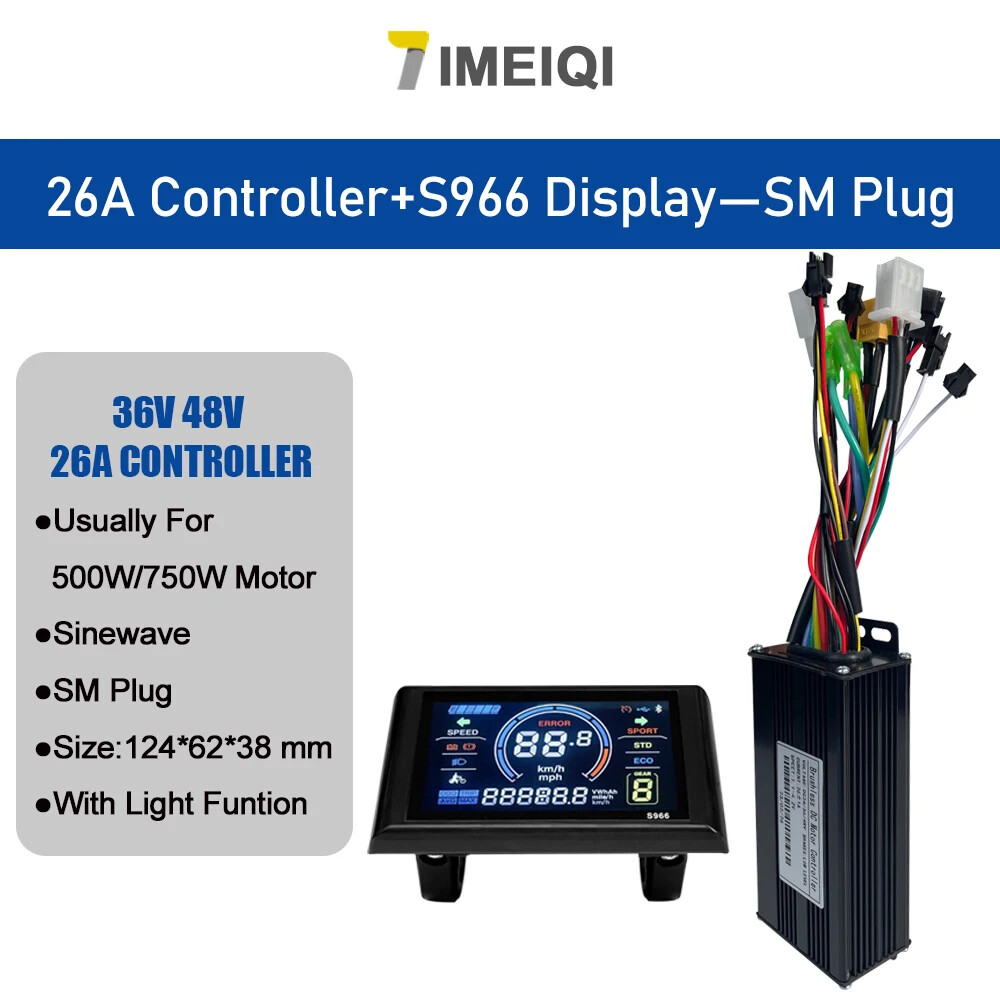 Three-Mode Sine Wave Controller 36V 48V 17/26/30/40A with LCD S866 S966 Display