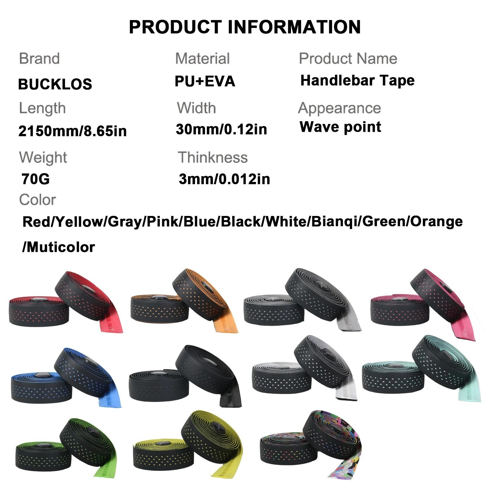 BUCKLOS Gravel Bike Handlebar Tape Shockproof Comfort Road Bar Wrap