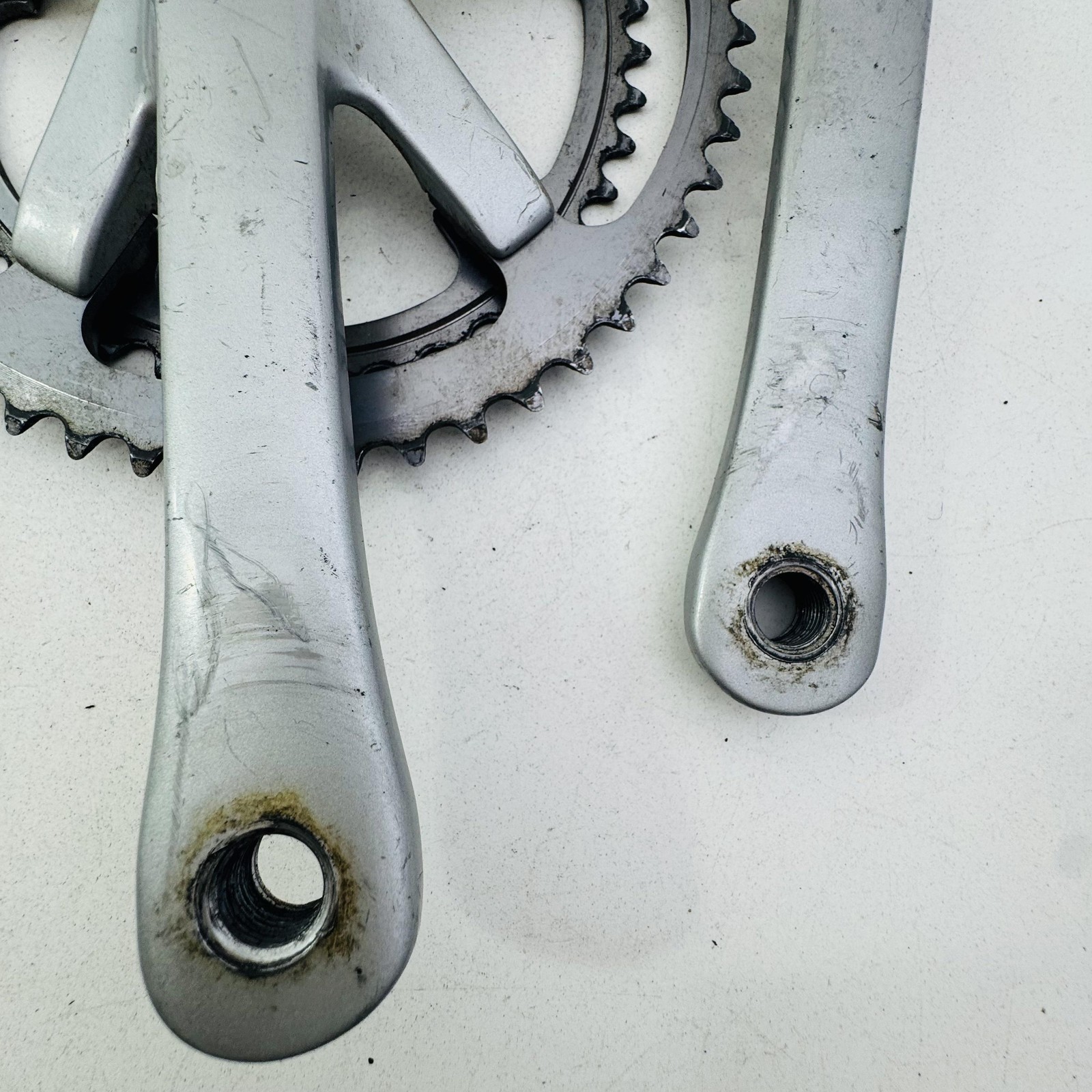 Vintage SR EDGE Double Crankset Road Bike170mm 52/42T Silver Japan A22