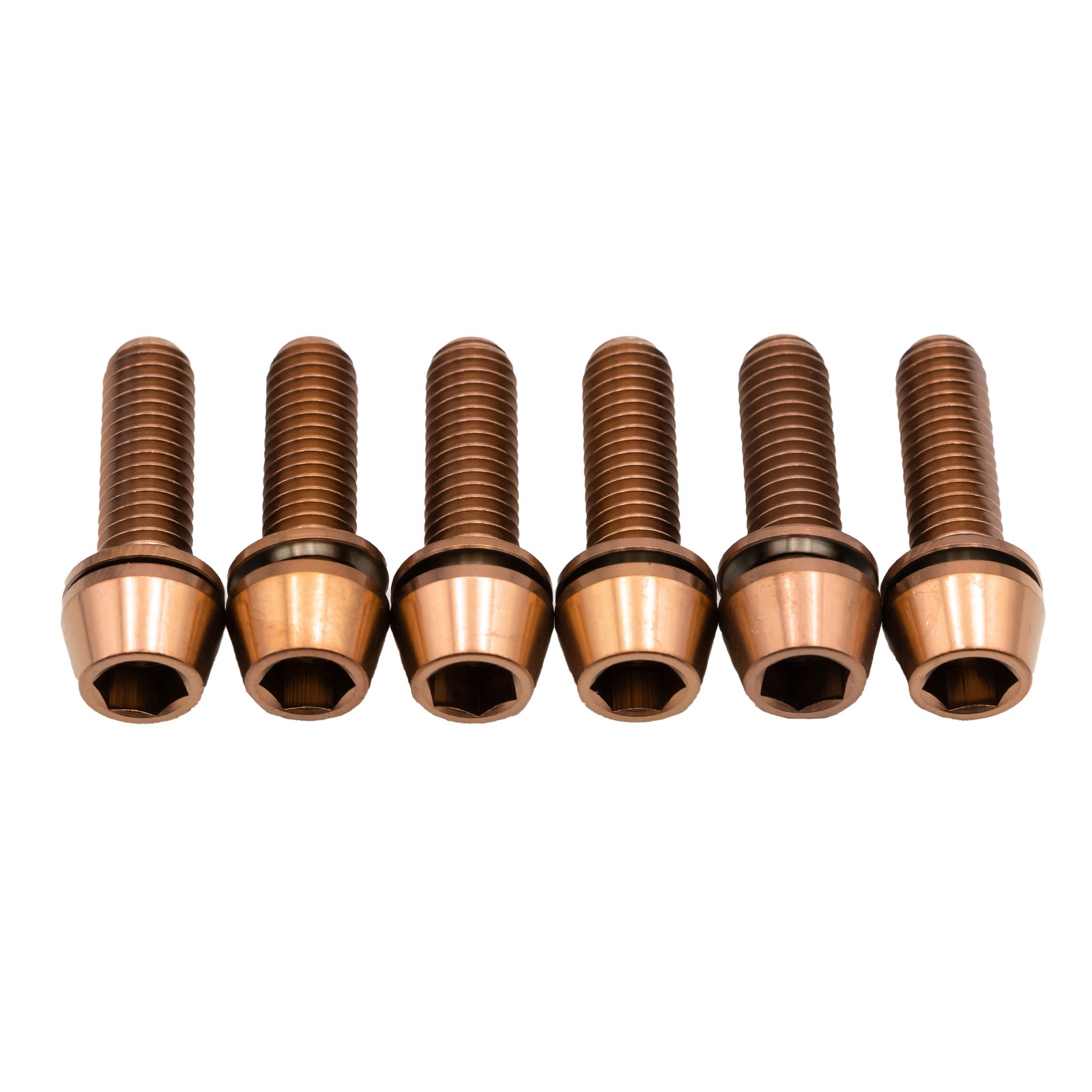 Better Bolts Deity Copperhead Ti Stem Bolt Kit, Copper, 6/Count