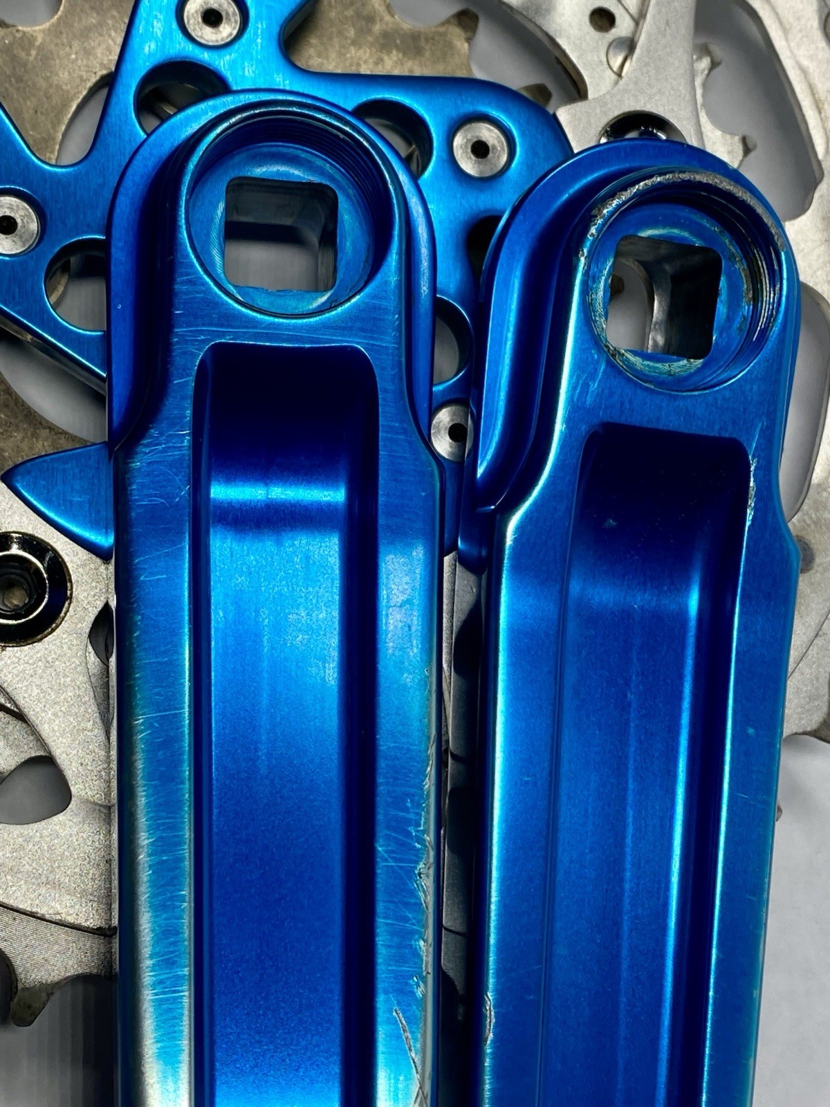 Kooka Blue Anodized MTB Crankset 175mm w/ BB-UN71 & REAL 22T Ring Vintage CNC
