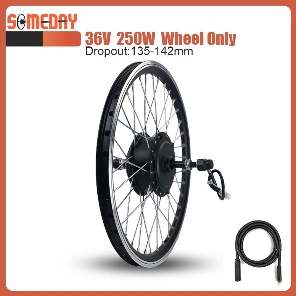 36V 48V 250W E-Bike Conversion Kit Rear Rotate Wheel Hub Motor 16-29inch/700C