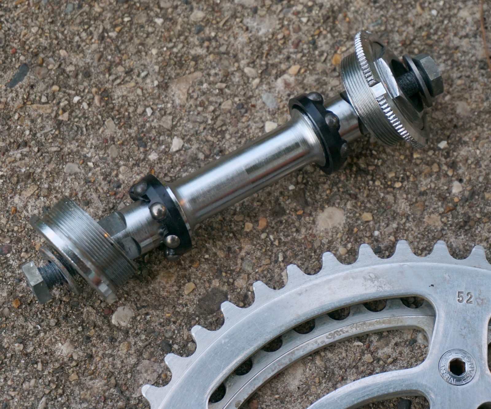 Vintage Nervar Crankset Square Taper Bottom Bracket French Thread TA Stronglight