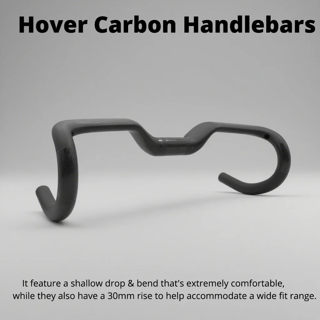 Full Carbon Road Bike Handlebar Rise 30mm Width 400/420/440mm Black Matte