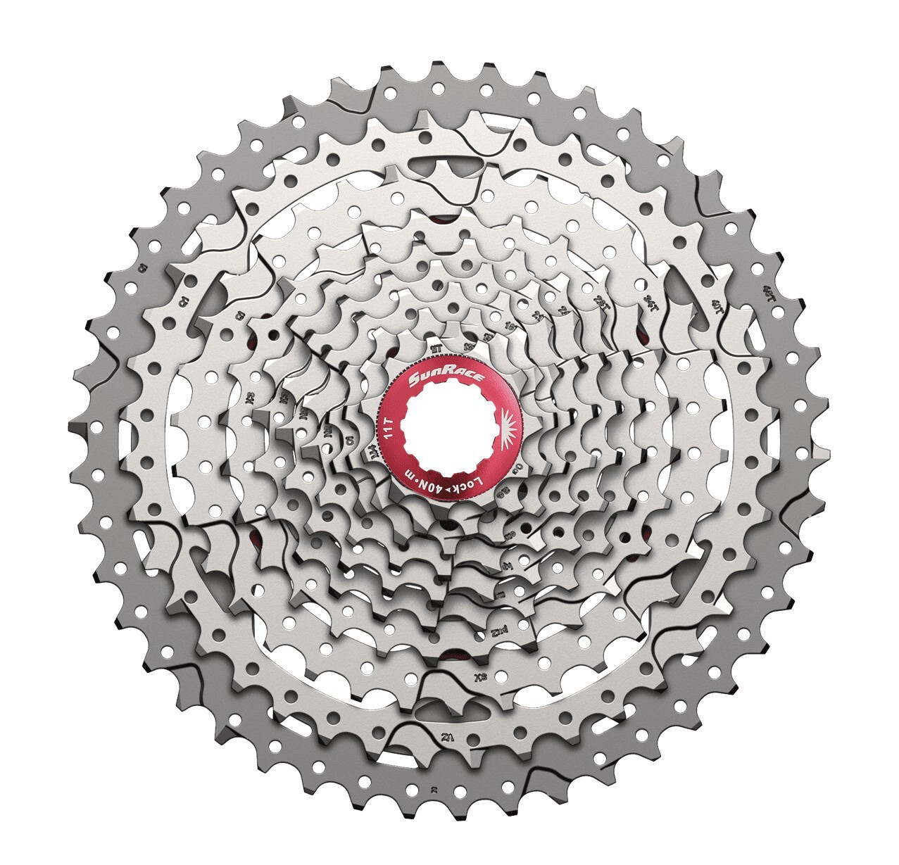Sunrace CSMX3 TAZ Cassette 10 Speed 11-46 Tooth Metallic / Silver Original Box