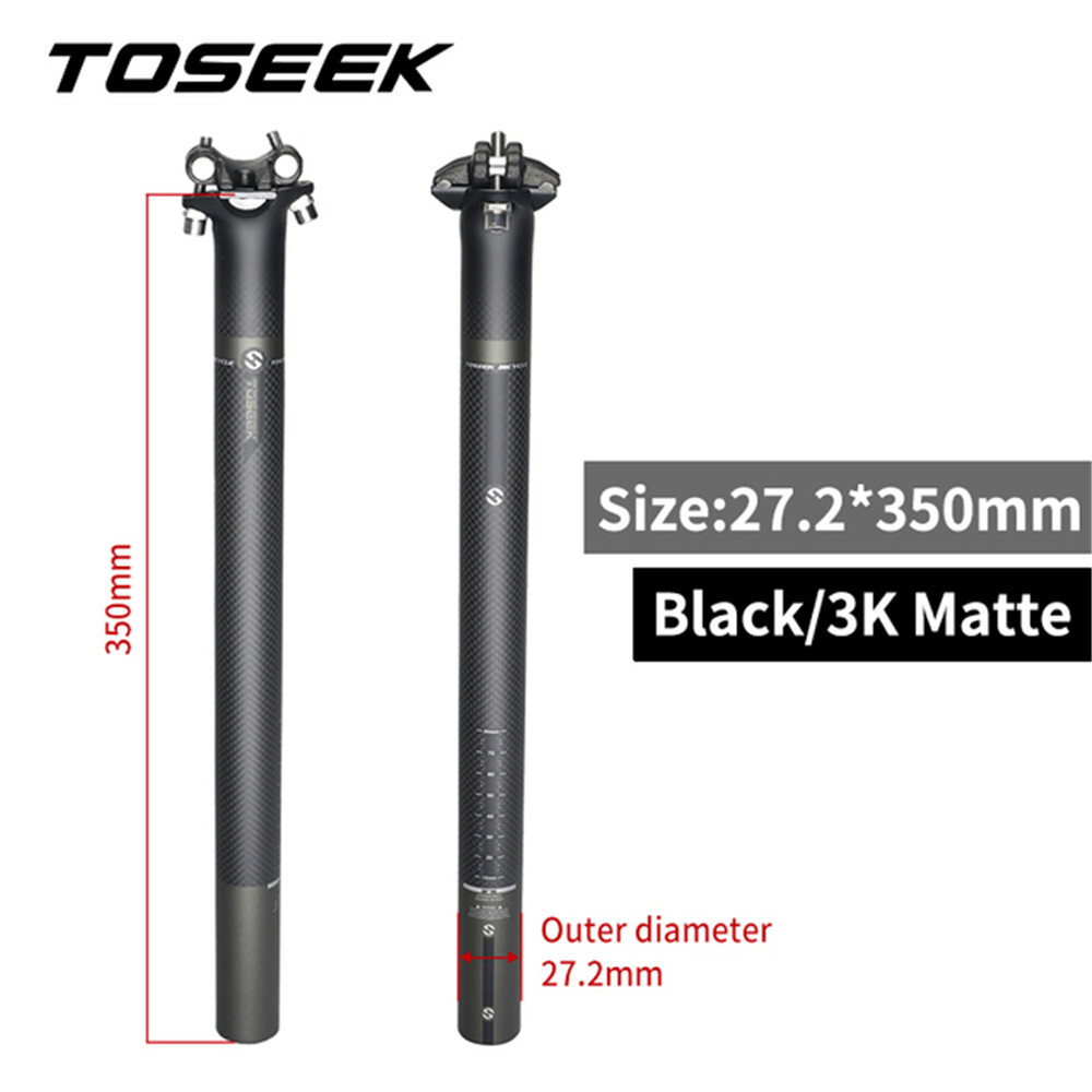 TOSEEK MTB Carbon Fiber Road Bike Seat post Seatpost 27.2 30.8 31.6*350 400mm