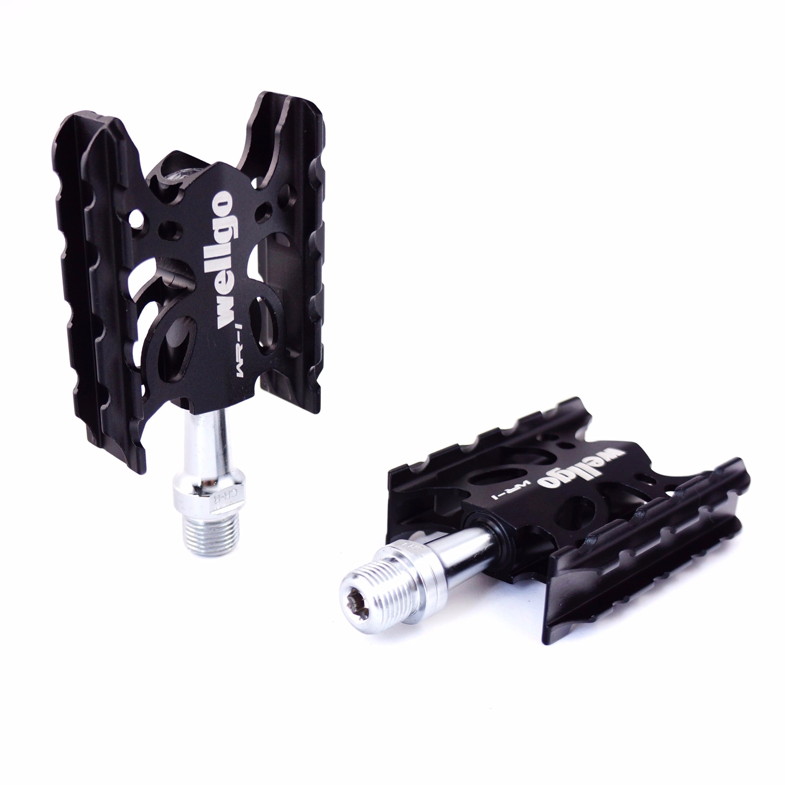 Wellgo WR-1 9/16″ Aluminum MTB Road Platform Bike Pedal-Black-Red-Gold-Pink-Gray