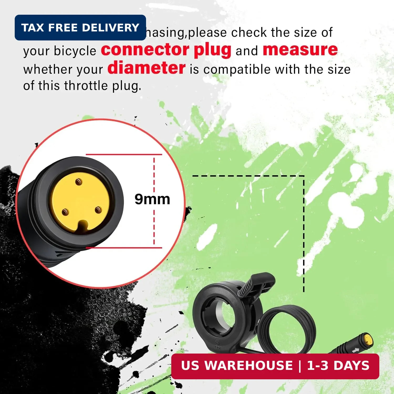 3 Pin Female Ebike Thumb Throttle for Bafang BBS01B BBS02B BBSHD Mid Drive Motor