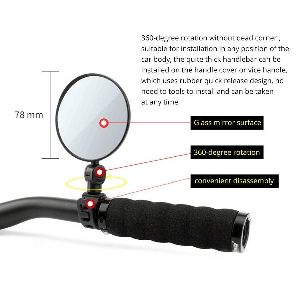 Ebike Magic Bicycle Rear View Mirror Fully Adjustable Rearview – Left OR Right