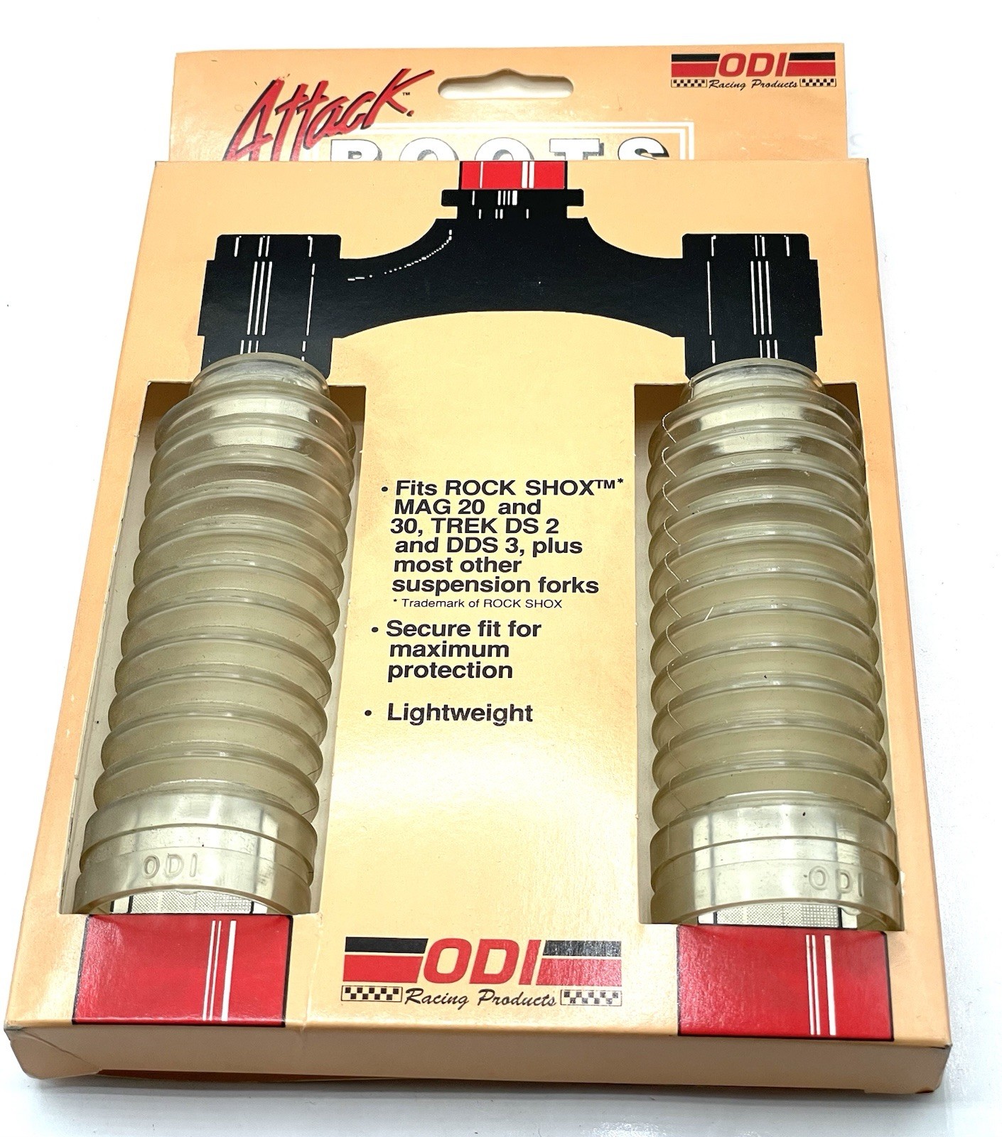 ODI Attack Boots Clear Rubber Manitou Marzocchi RockShox USA Made NOS Vintage