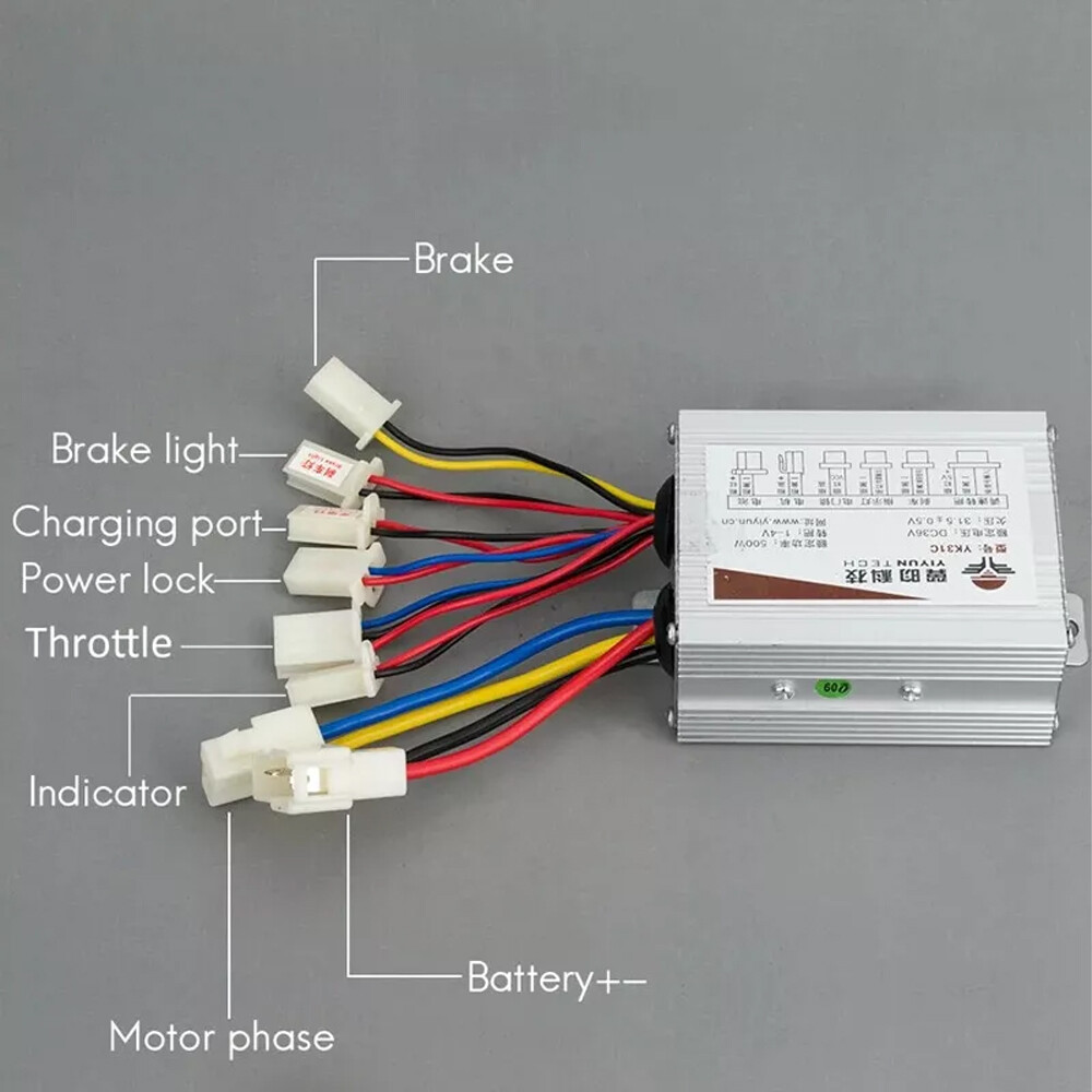 24V 36V 48V 500W Brush Controller For Electric Bike Scooter Speed Brush Motor