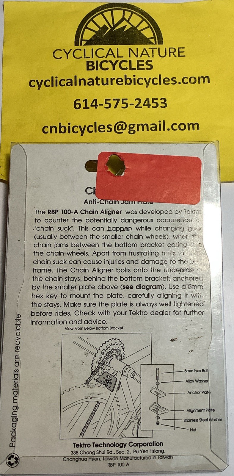 Tektro Anti-Chain Jam Plate-Red