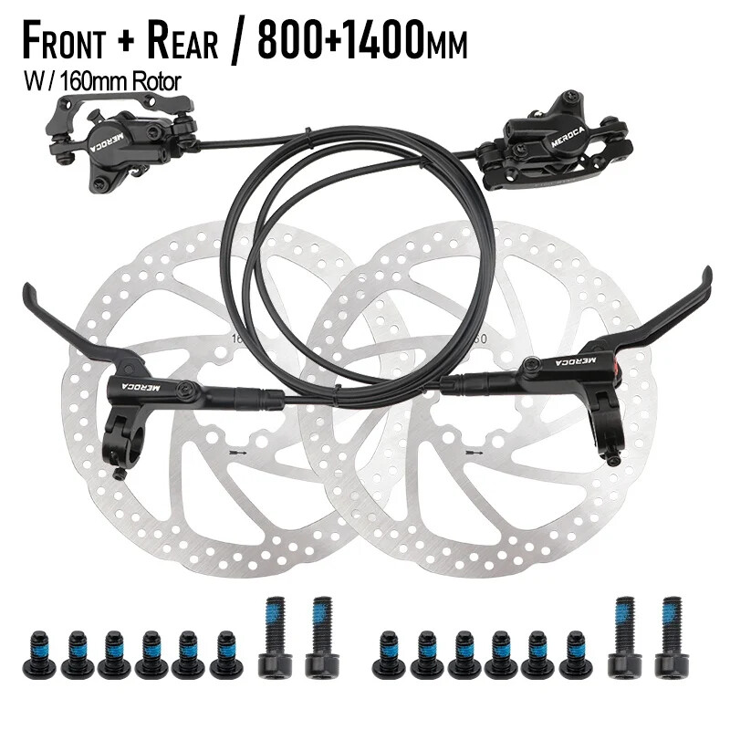 Front Rear Oil Disc Brake Set 800mm 1400mm Mountain Bike Hydraulic Disc Brake