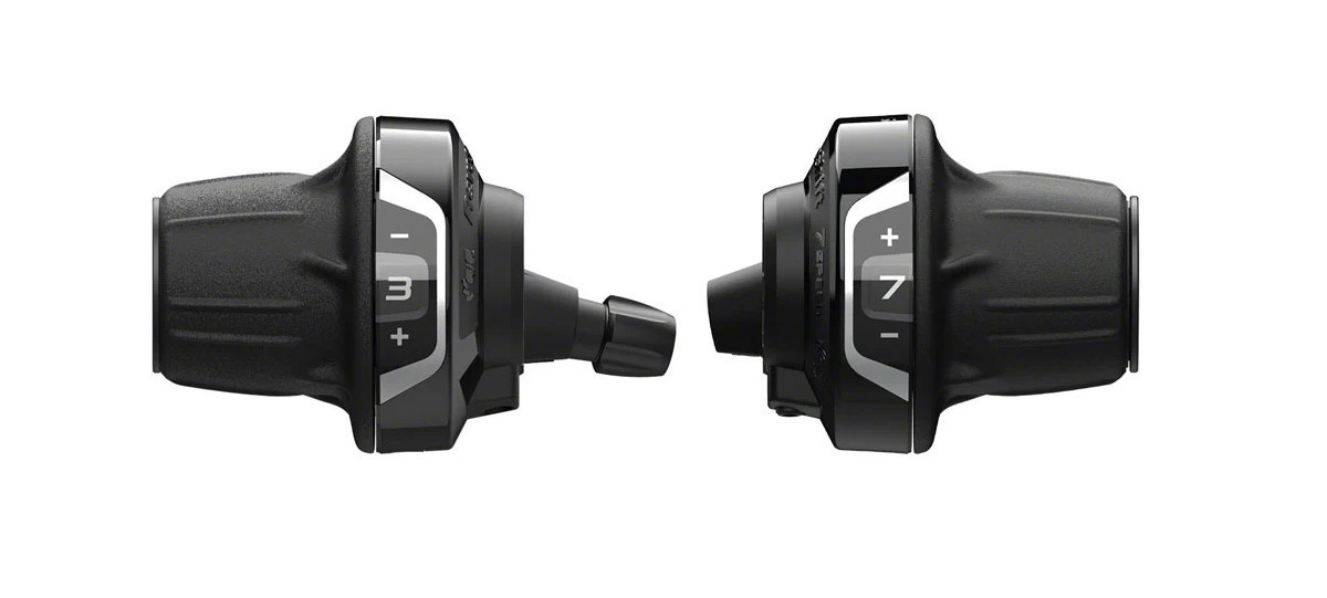 Shimano Tourney SL-RV400 Revoshift Twist Shifter Set 3×7 Speed Optical Gear Disp