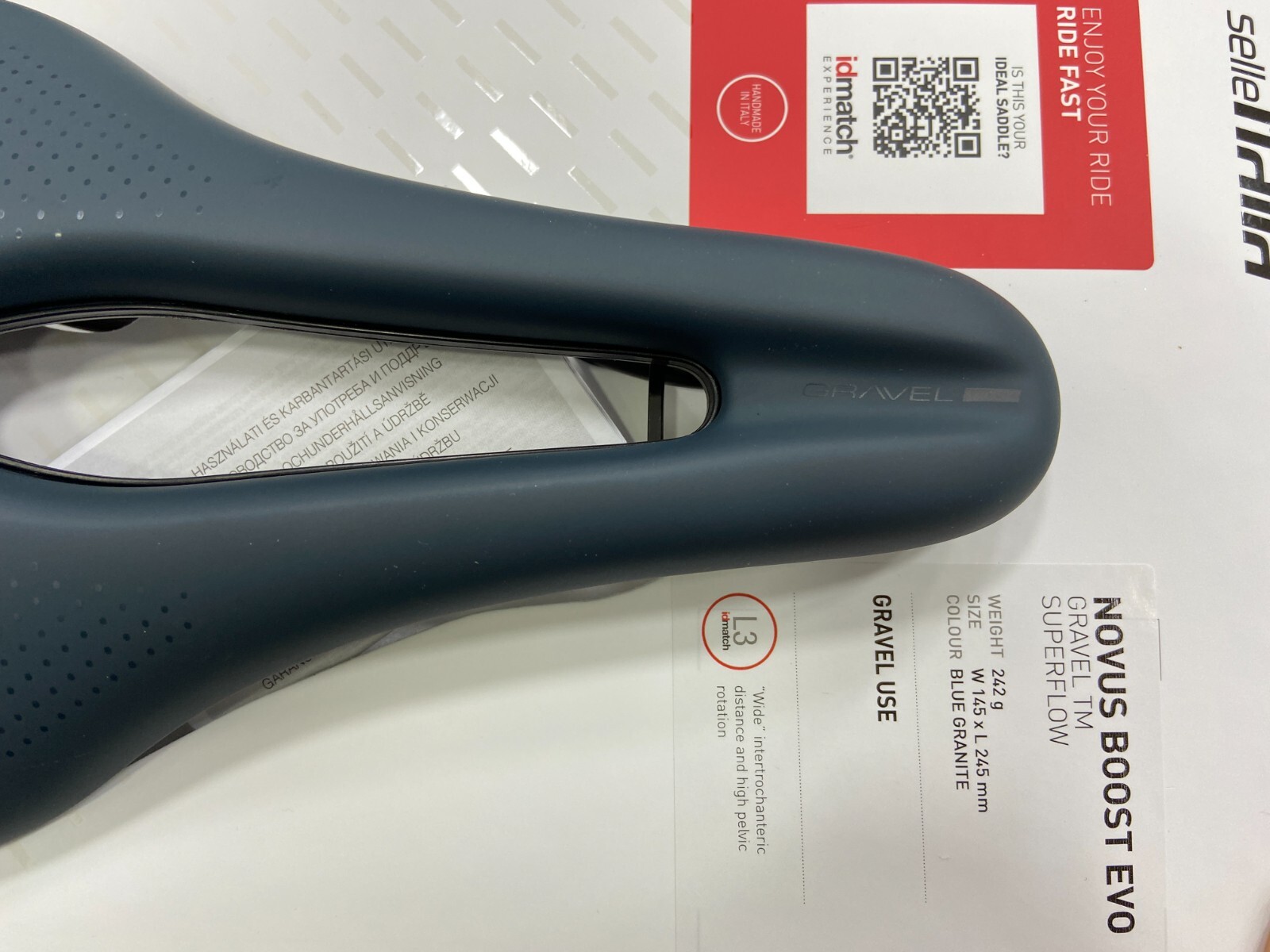 Selle Italia Novus Evo Boost Gravel TM Superflow L3 Saddle (Blue Granite)