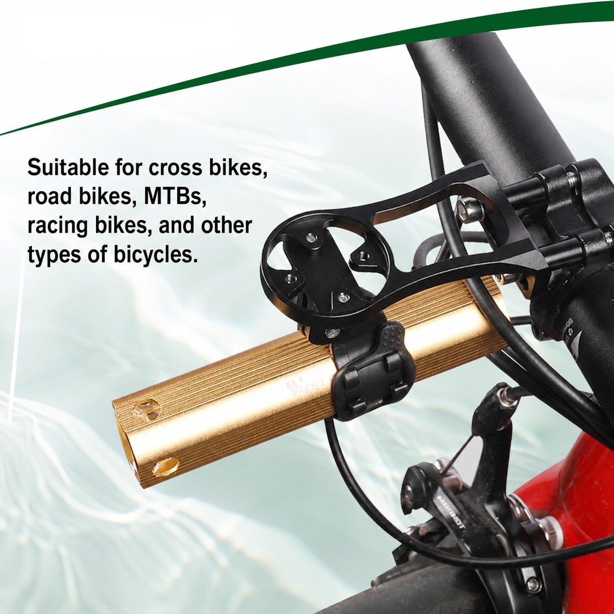 Out Front Bike Computer Mount 38mm for Garmin Wahoo Bryton CatEye GoPro Light