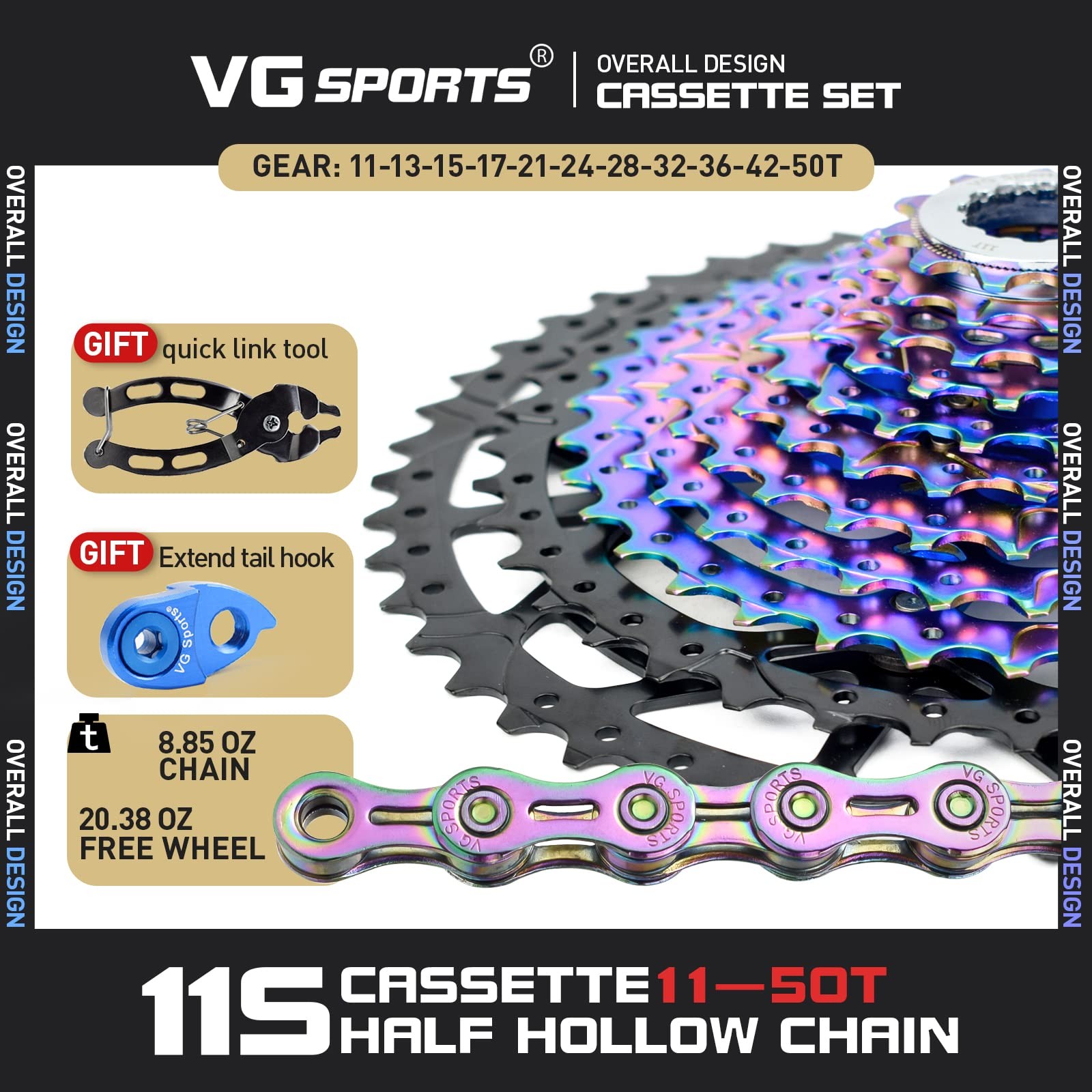 Vg Sports 8/9/10/11/12 Speed Ultralight Mtb Groupset 11-40T/11-42T/11-50T
