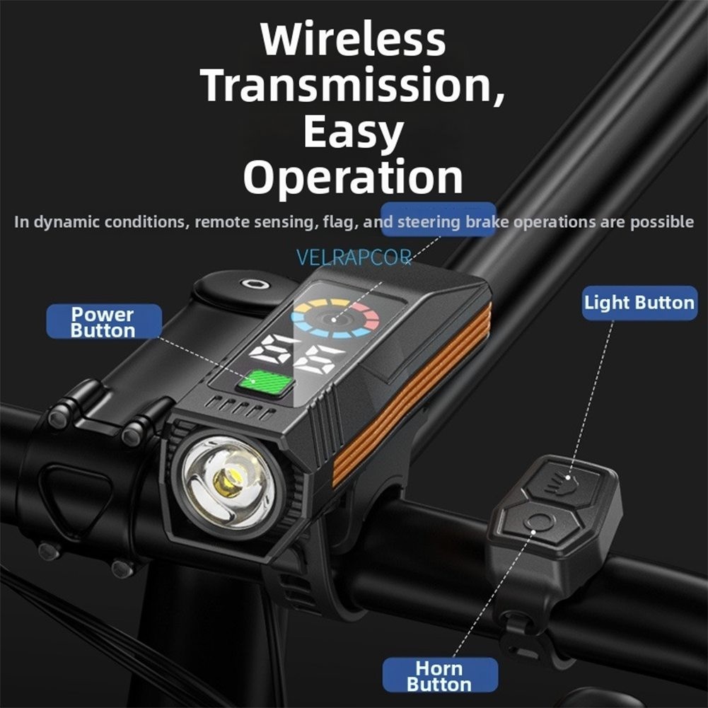 Cycling Front Light with Digital Screen Real Time Monitoring and Sound