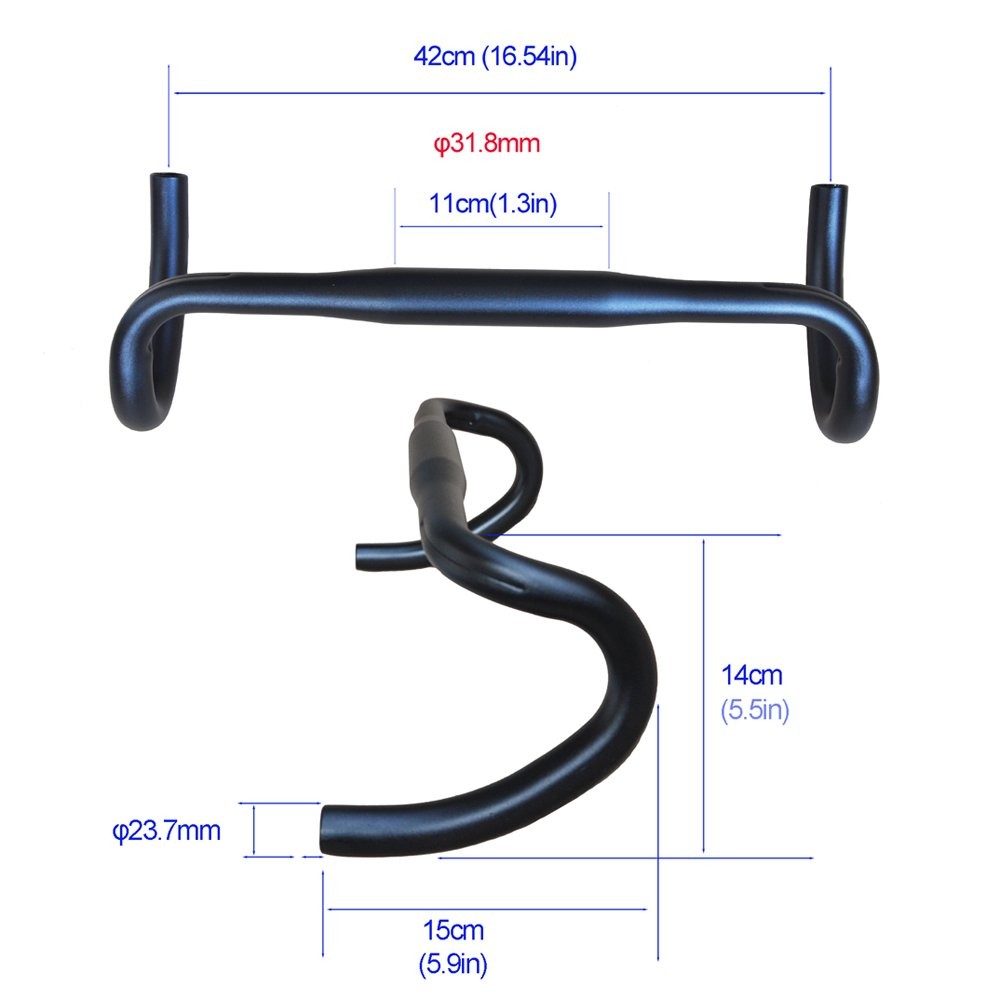 Bike Handlebar Drop Bar Bent Handlebar Aluminum Alloy 25.4mm 31.8mm For Fixed…
