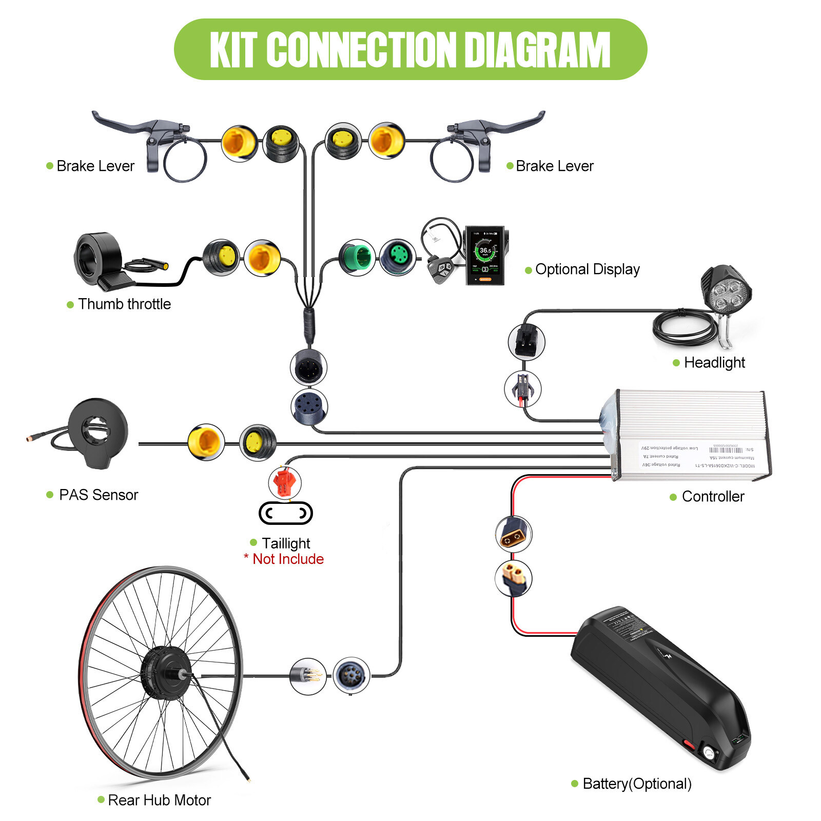 Bafang 48V500W135mm Electric Bicycle Hub Motor Rear Wheel for Cassette Kit USA