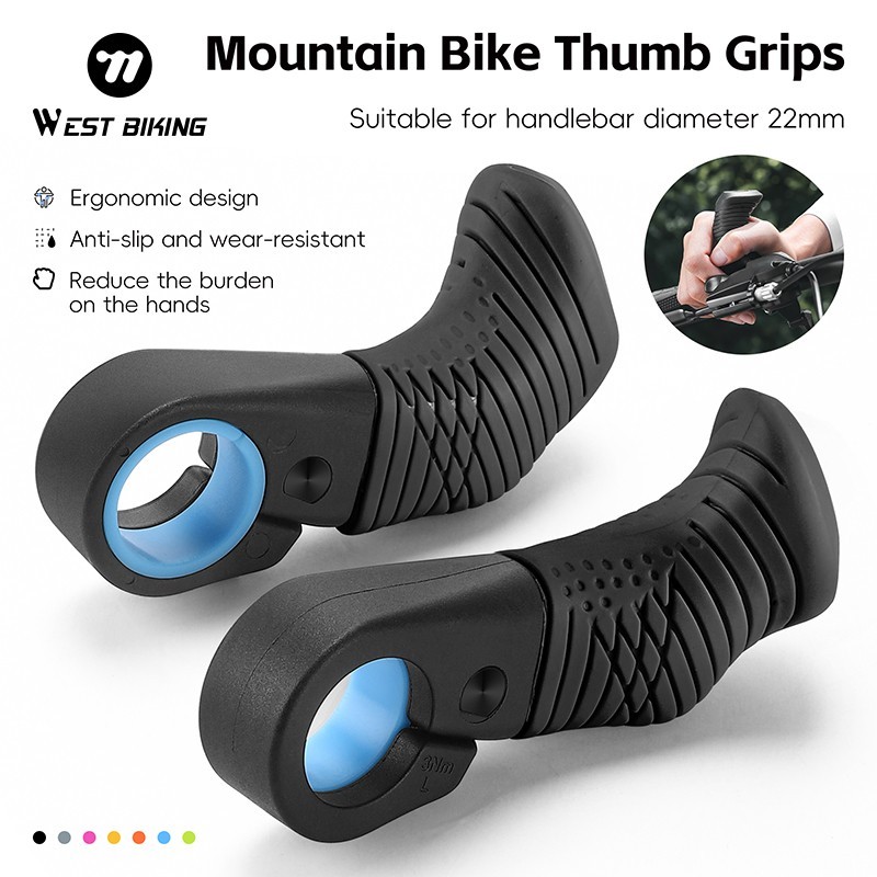 WEST BIKING Bike Rest Handlebar Ergonomic Bicycle Handlebar Bar Ends Plugs Black