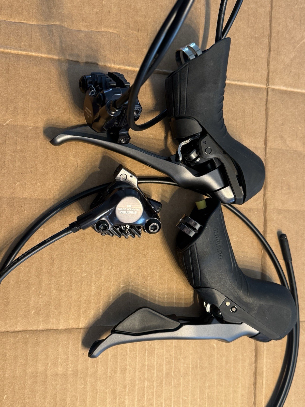 Shimano GRX 12-Speed Drop Bar Brake/Shifter Set w/ BR-RX820 Calipers Black 1x