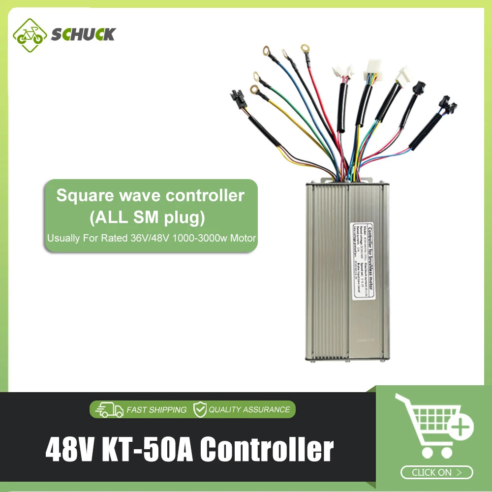 15A-50A E-bike Square Sine Wave Controller Use for 250W-3000W E-bile Motor