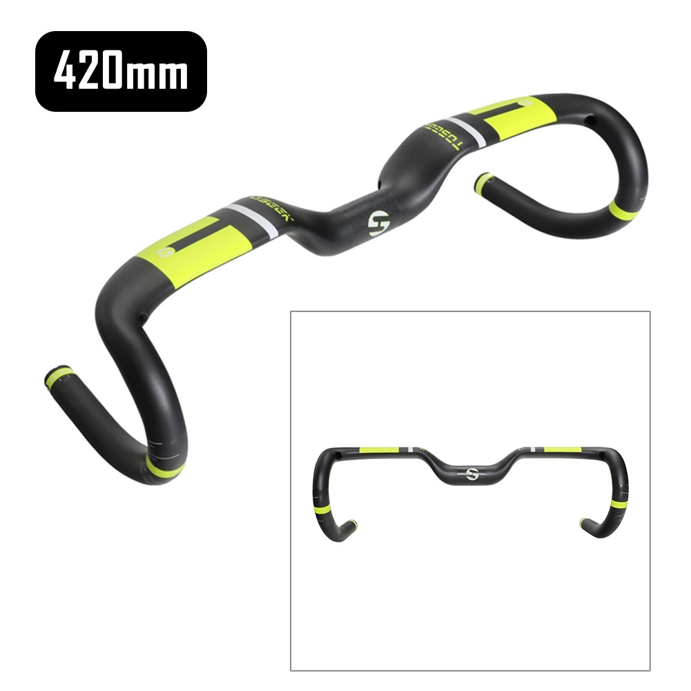 TOSEEK Carbon Fiber Road Bike Rise Handlebar Racing Drop Bar Handlebars 31.8mm