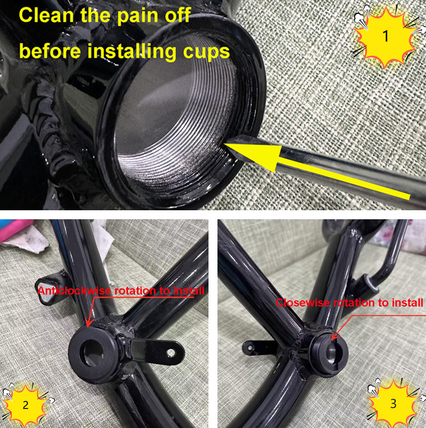 3.4L Felt Faker Frame &Petcock, Wide Crank Kit, 26″ Bicycle Black Fork & Headset
