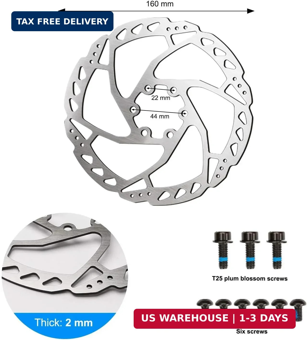 Bike Disc Brake Kit, Aluminum Front and Rear Caliper, 160mm Rotor, Mechanic Tool