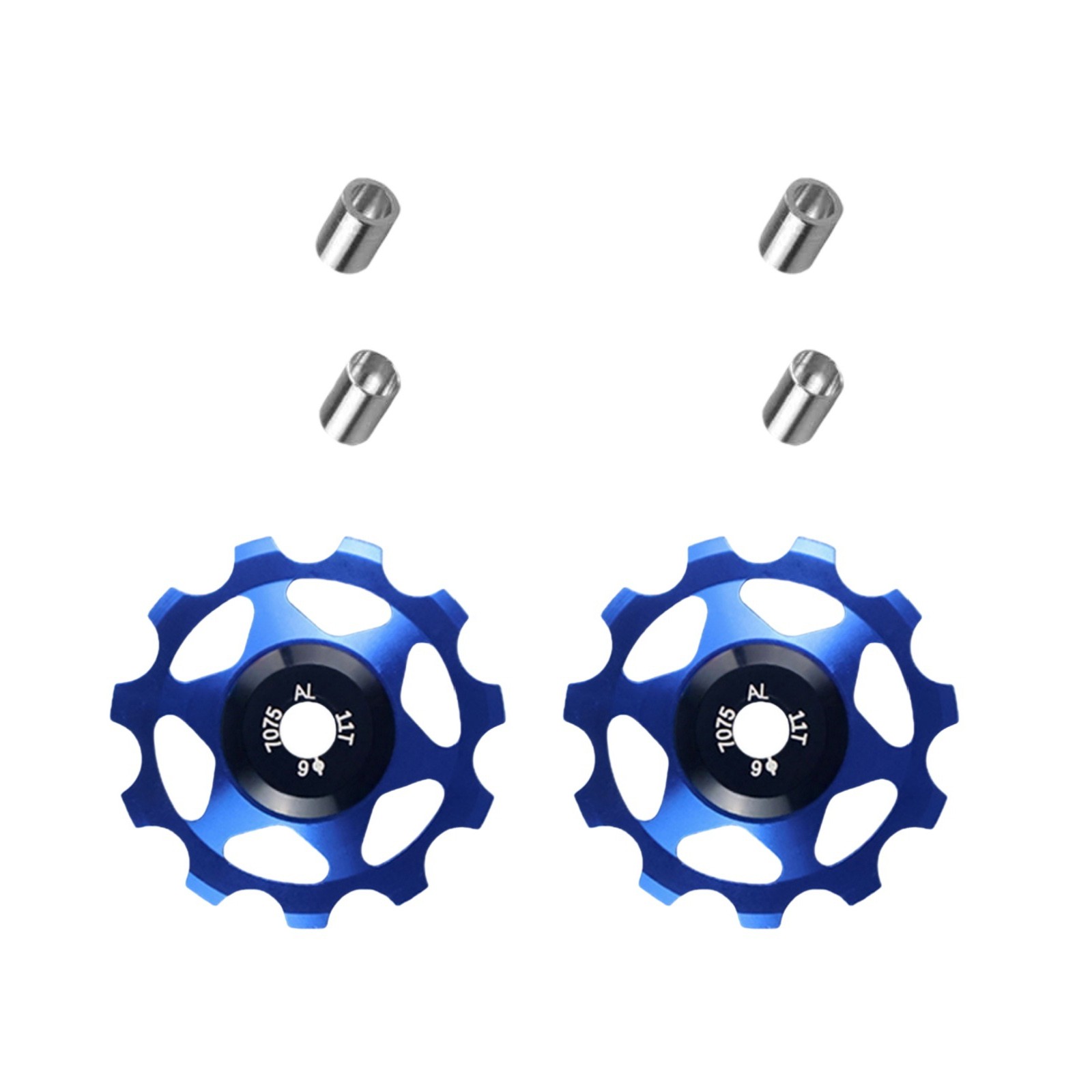 2Pcs Blue Rear Derailleur Pulley Wheel Set 11T Ceramic Bearing Bicycle Parts