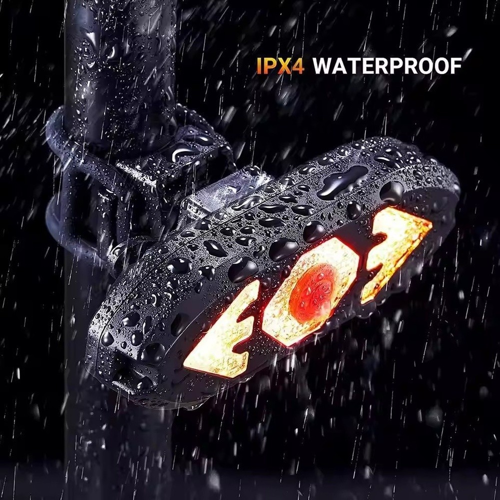 USB Rechargeable Wireless Bike Tail Light with Multiple Modes and Turn Signals