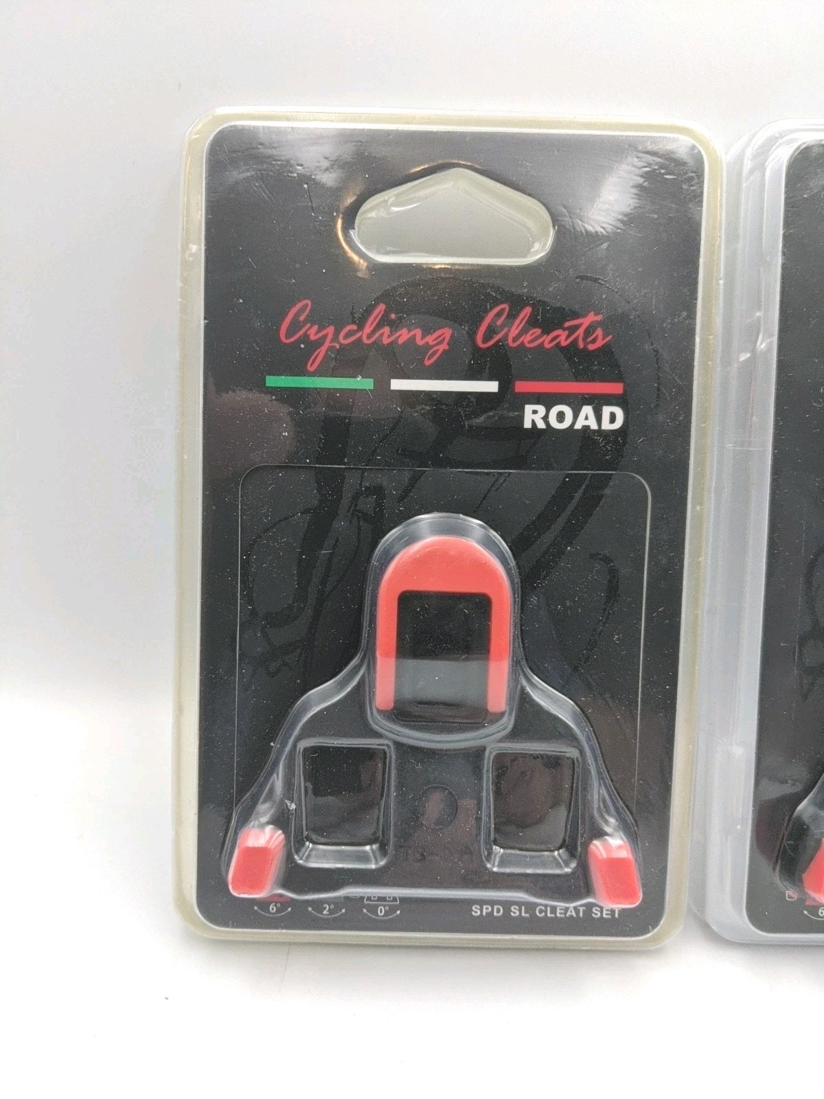 2 Sets Cycling Deal Compatible w/ Shimano SPD-SL 6 Degree Floating Cleat Red Blk