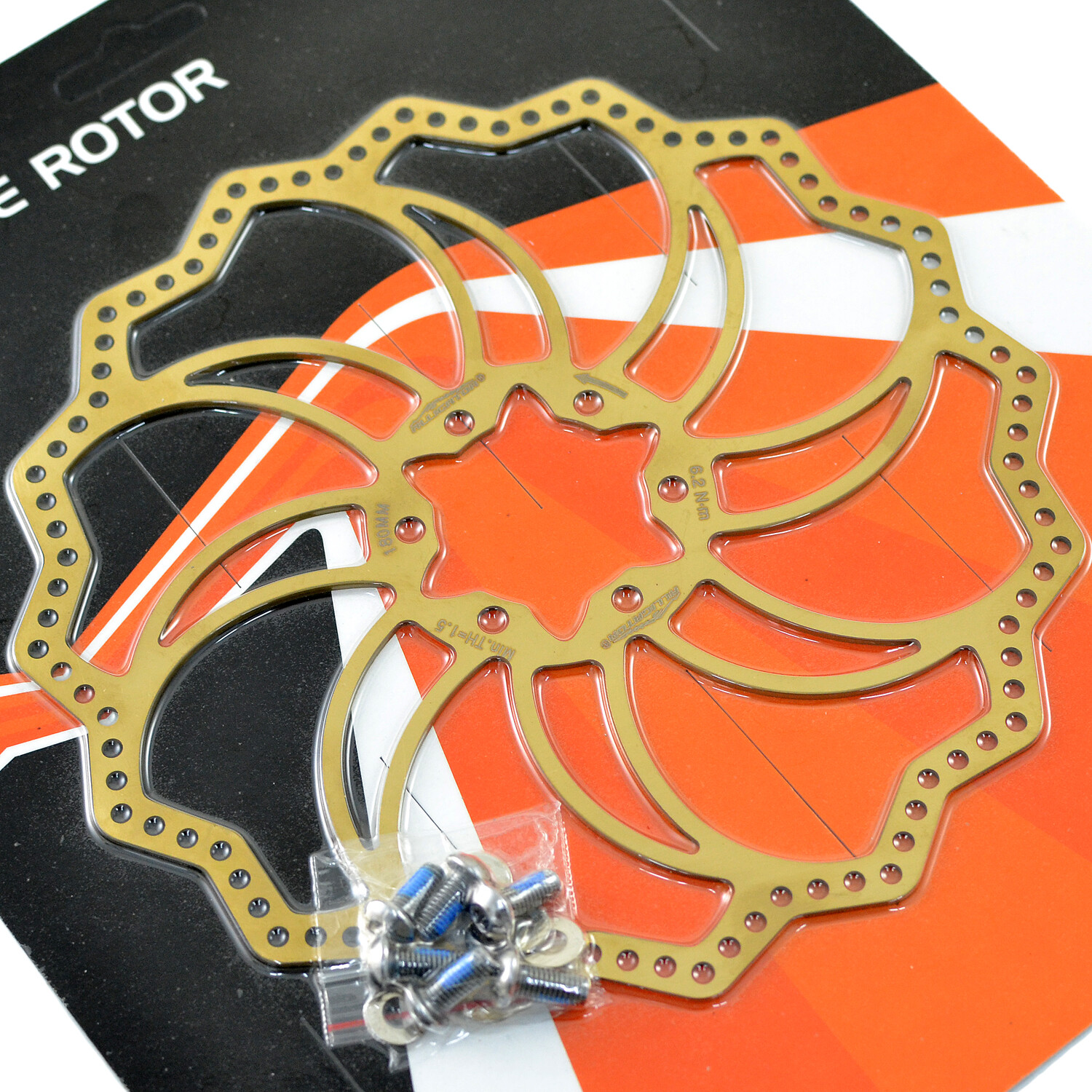 ALLIGATOR STARLITE MTB Road Bike Disc Brake Rotor 180mm , Ti Gold