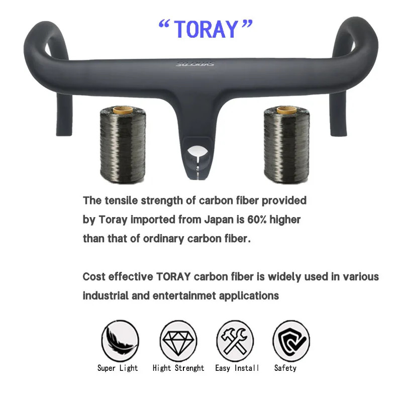 Carbon Road Bike Drop Bar Integrated Handlebar Di2 90-130mm 28.6mm Bicycle Frok