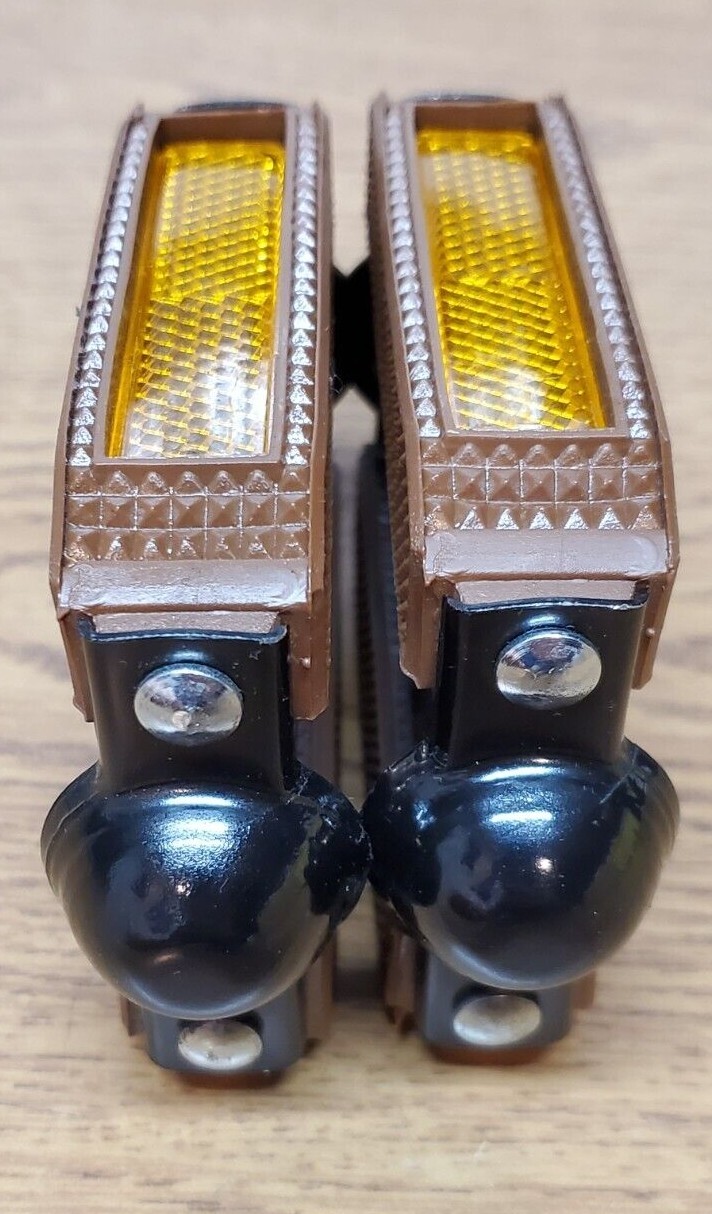 507 BLOCK PVC PEDALS 1/2 BROWN/BLACK , beach crusier bike, mountain bike pedals