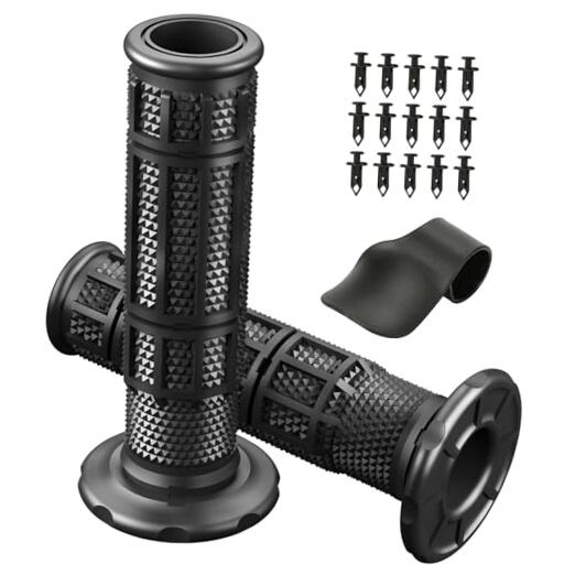 7/8 Handlebar Grips Rubber ATV Handle Grips Replacement for Rancher 350 black