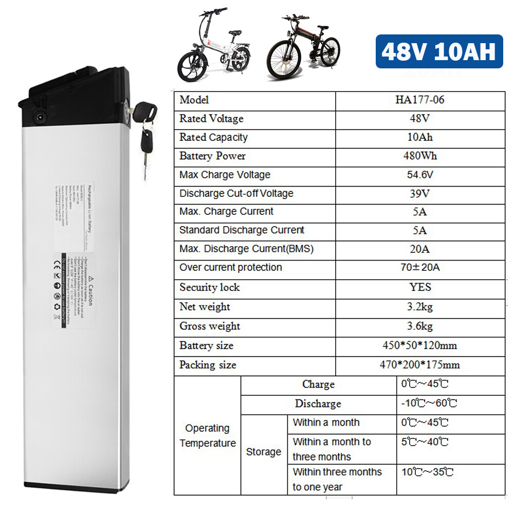 48V 10Ah SilverFish Ebike Battery 48V Lithium Battery 500W Electric Bike Battery