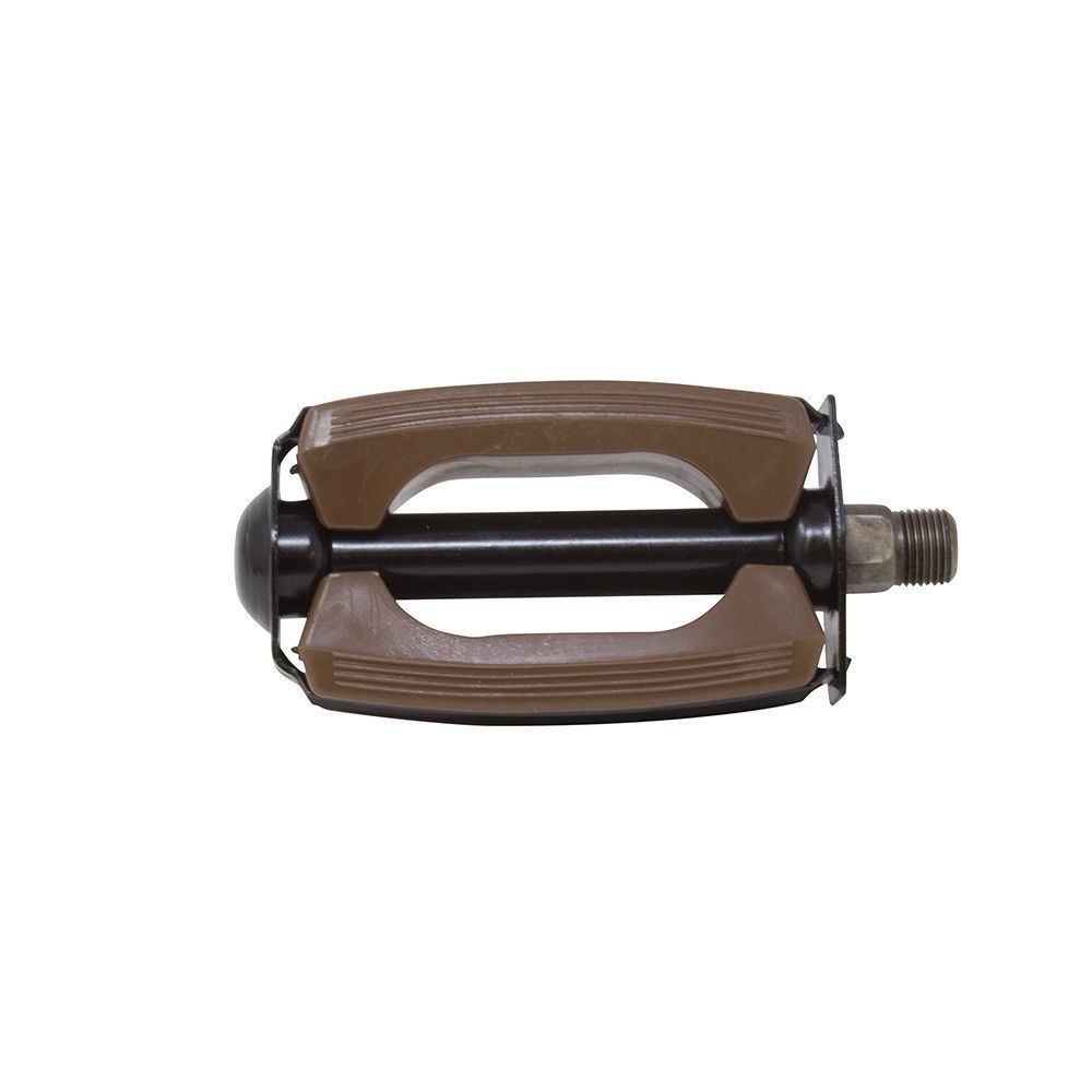 Classic Vintage Bow Style Bicycle Pedal Krate Rubber Pedals 9/16″ Brown/Black