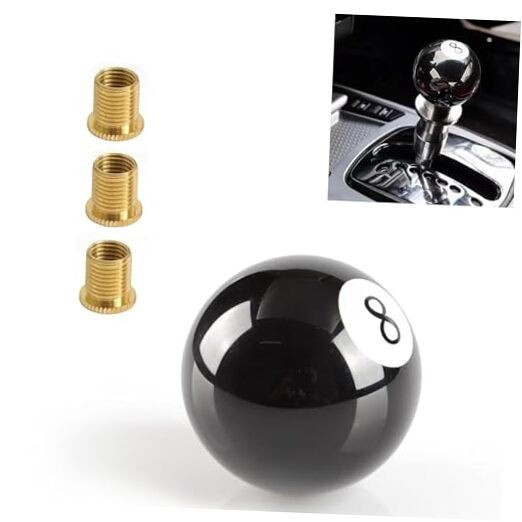 Shift Knob Manual Gear, Black 8 Ball Gear Shift Knob, Acrylic Gear Shifter