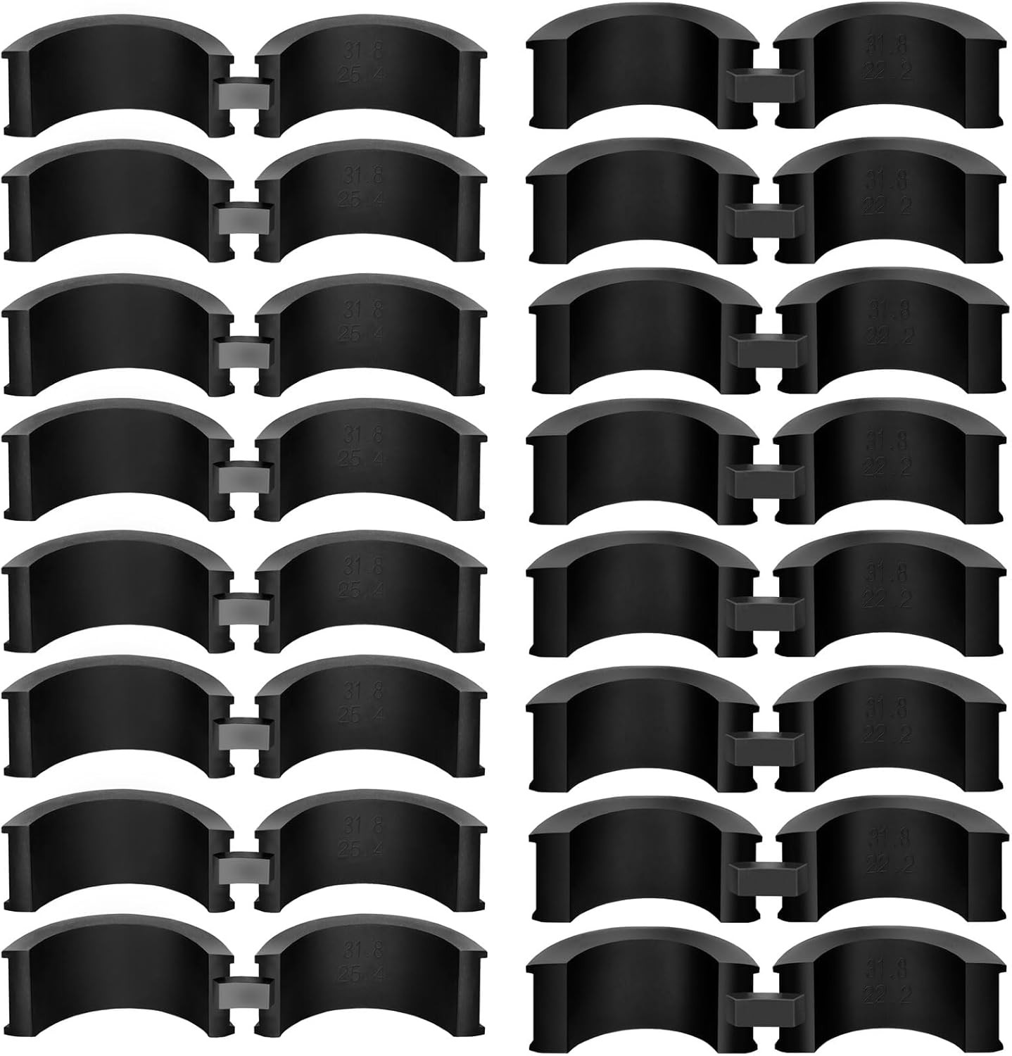 16 Pcs Bicycle Handlebar Rubber Gasket Shim Adapters Non-Slip Stem Spacer Kit