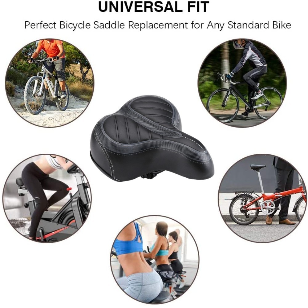 Comfort Extra Wide Big Bum Bike Bicycle Seat Saddle Gel Soft Pad Sporty Cycling