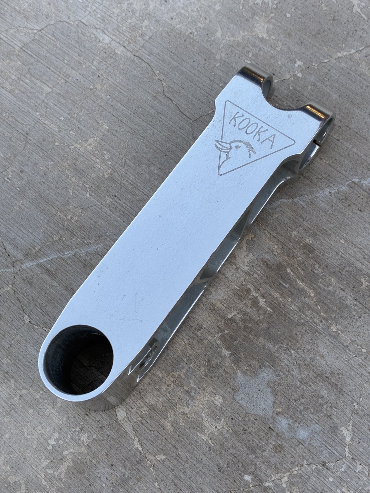 NOS Kooka CNC Machined Alloy 1″ Threadless Stem | 25.4×135 mm / Silver Ano