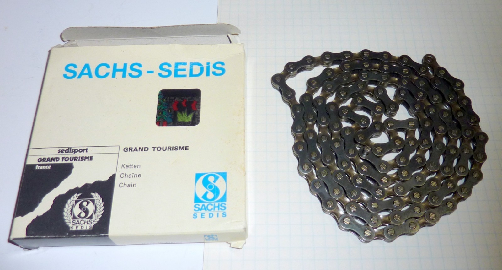 Vintage Sachs Sedis GT7 Bicycle Chain NOS 116 Links 1/2 x 3/32 Made in France