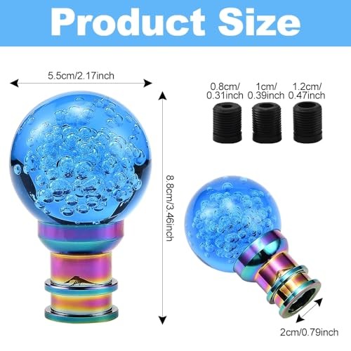 Acrylic Crystal Bubble Ball Shift Knob with Light, Gear Shifter Knob