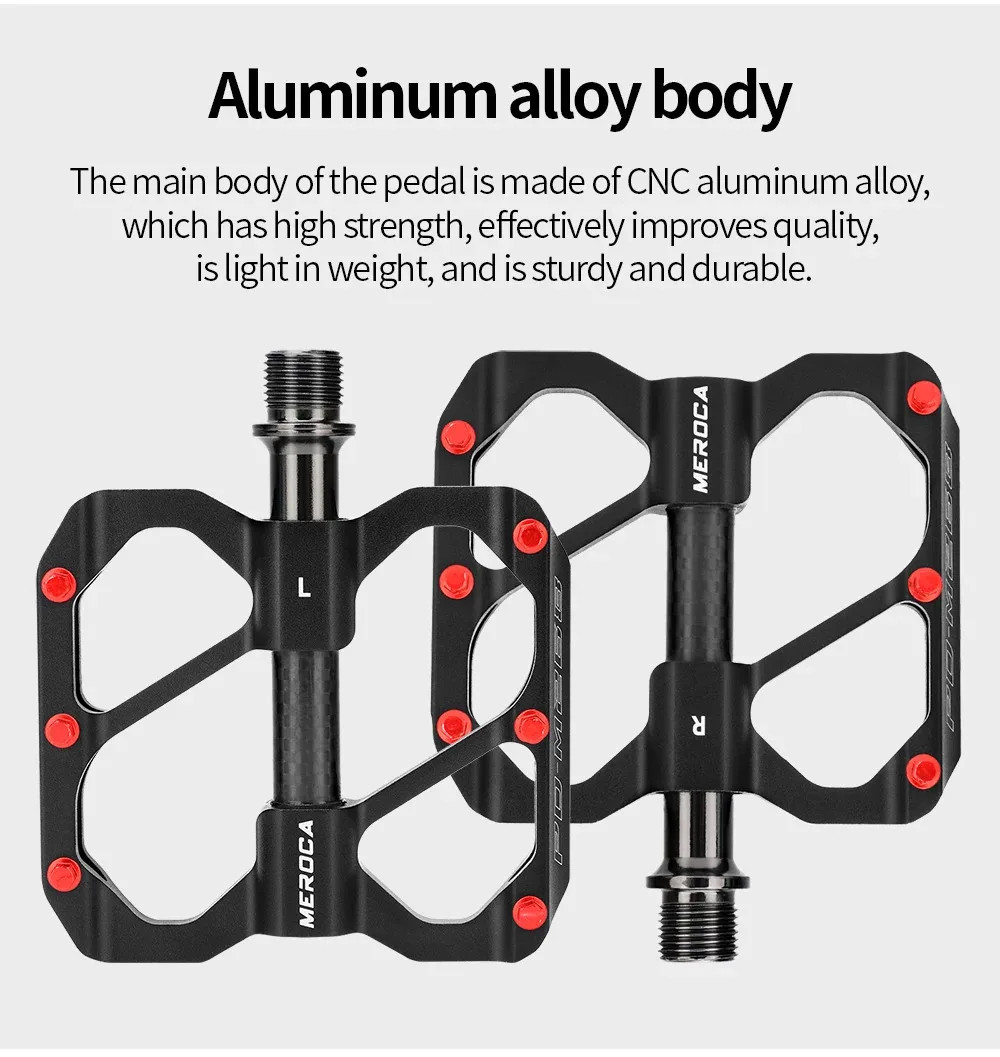 Ultralight MTB Road Bicycle Pedal 3pcs Sealed Bearing Dustproof Anti-slip Pedal
