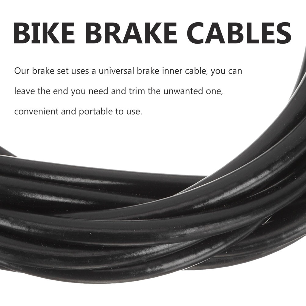 1 Set Professional Bike Brake Cable Lines Durable PVC and Stainless Steel Black