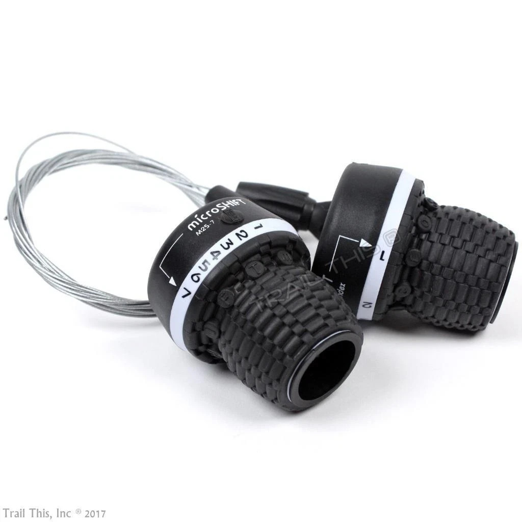 Microshift MS25 3×7 (21-Speed) MTB Bike Twist Shifter Set w/ Cables fit Shimano