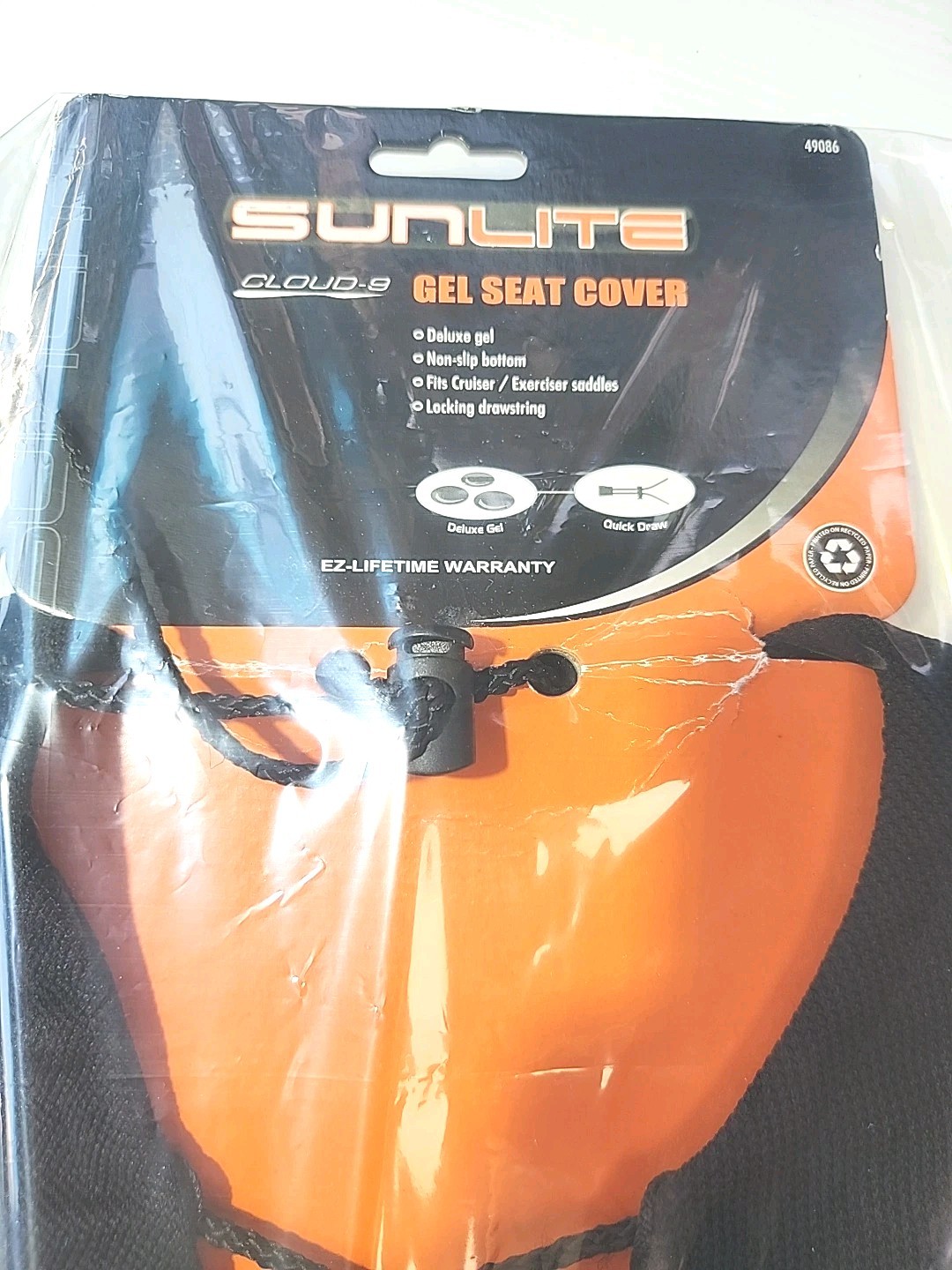 Sunlite Cloud 9 Gel-Tech Black Bicycle Saddle Cover 10” X 11” Bike Seat Cover